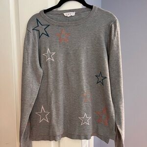 Gray Sweater with Star Patterns